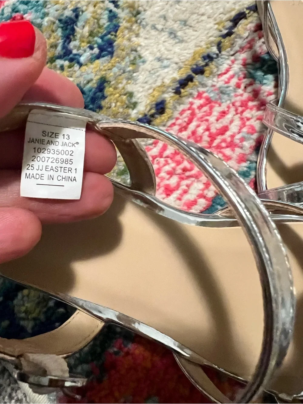 Silver Janie & Jack sandals, size 13, worn twice!